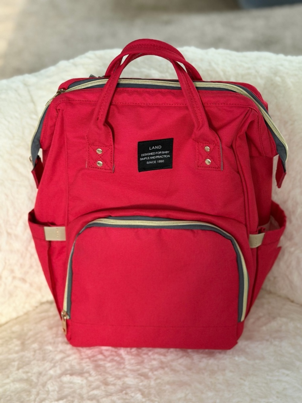 AND Bright Red Canvas LAND Backpack